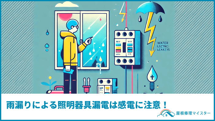 雨漏りによる照明器具漏電は感電に注意！