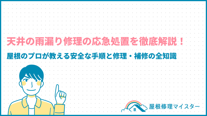 天井からの雨漏りの原因と応急処置を解説！修理費用と業者の選び方も