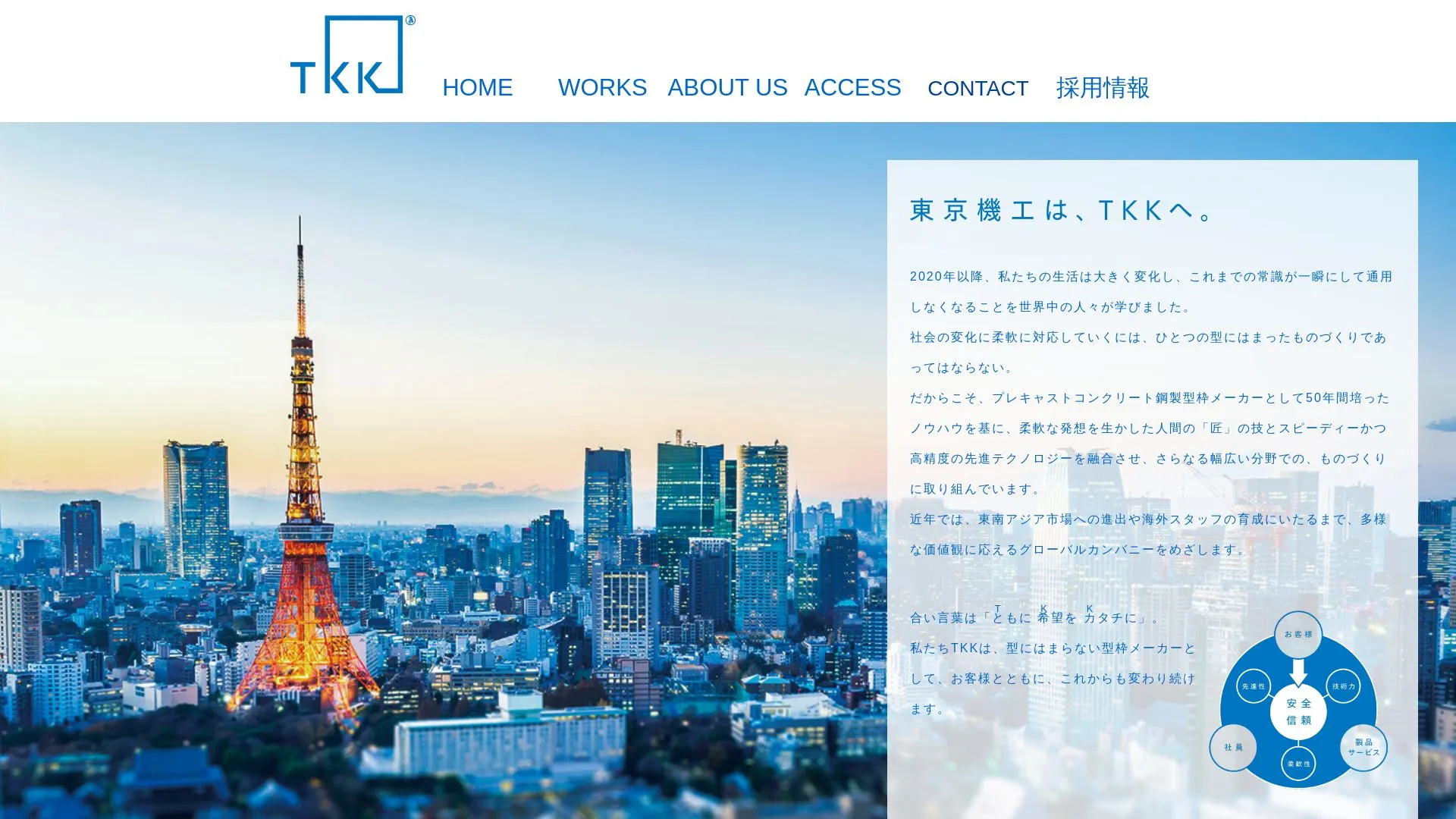 TKK株式会社（2026年9月3日時点の公式サイトの画面）