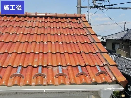 越谷市　築30年セメント瓦の一部葺き直しで雨漏り改善工事 - 施工後