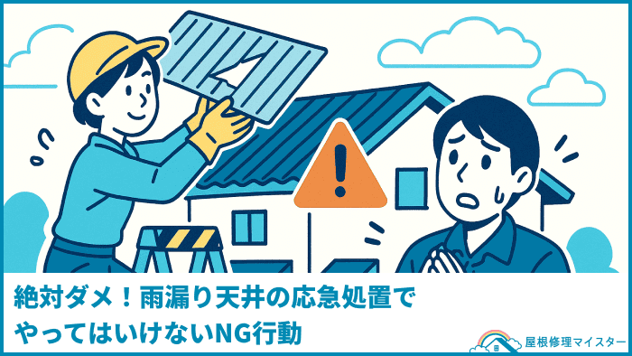 絶対ダメ!雨漏り天井の応急処置でやってはいけないNG行動