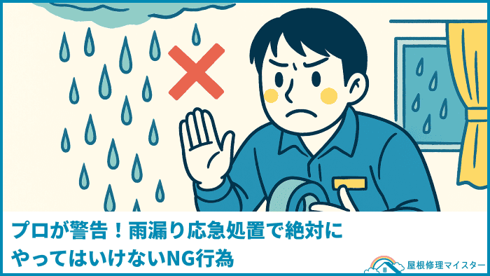 プロが警告!雨漏り応急処置で絶対にやってはいけないNG行為