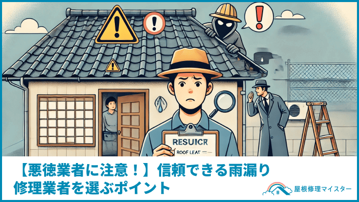 【悪徳業者に注意！】信頼できる雨漏り修理業者を選ぶポイント