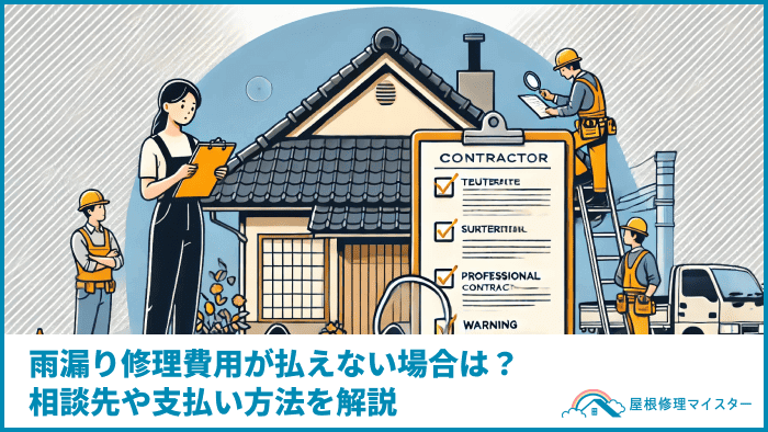 雨漏り修理費用が払えない場合は？｜相談先や支払い方法を解説