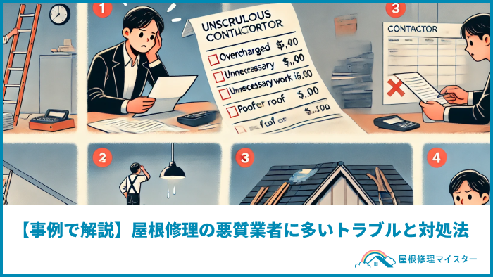 【事例で解説】屋根修理の悪質業者に多いトラブルと対処法