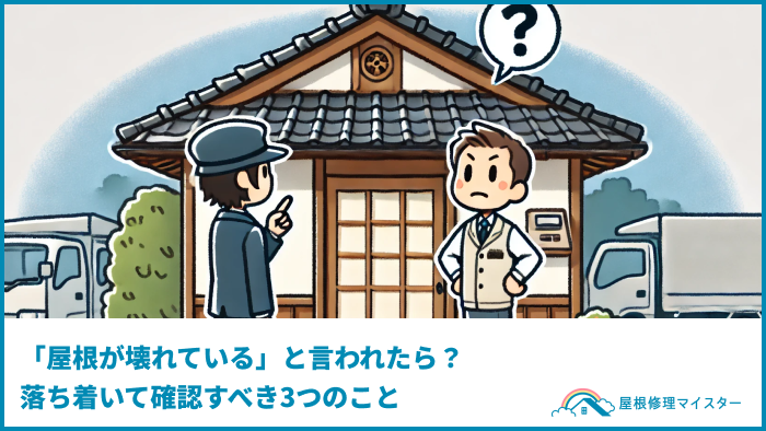 「屋根が壊れている」と言われたら？落ち着いて確認すべき3つのこと