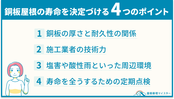 銅板屋根の寿命を決定付ける4つのポイント
