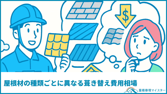 屋根材の種類ごとに異なる葺き替え費用相場