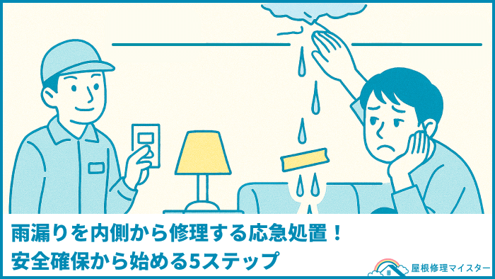 雨漏りを内側から修理する応急処置！安全確保から始める5ステップ