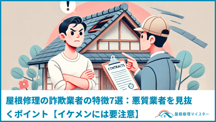 屋根修理の詐欺業者の特徴7選：悪質業者を見抜くポイント【イケメンには要注意】