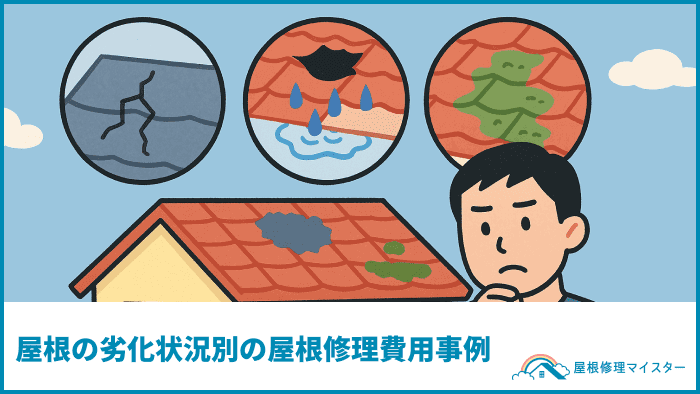 屋根の劣化状況別の屋根修理費用事例