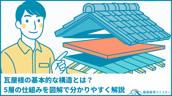 瓦屋根の基本的な構造とは?5層の仕組みを図解で分かりやすく解説 瓦屋根の基本的な構造とは?5層の仕組みを図解で分かりやすく解説